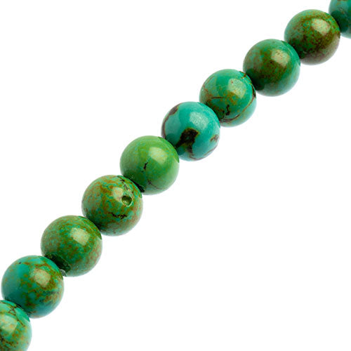 Semi-Precious Beads 16in Turquoise Natural Round