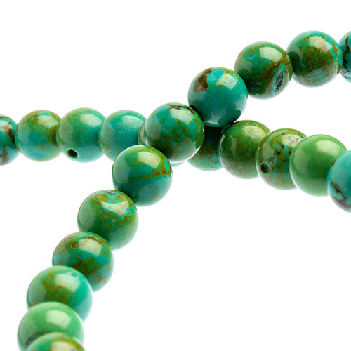 Semi-Precious Beads 16in Turquoise Natural Round