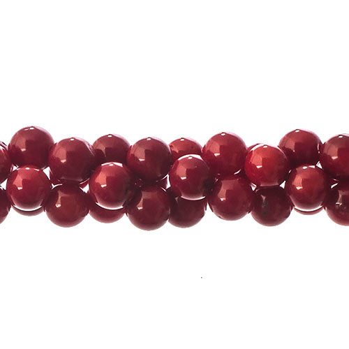Semi-Precious Beads Bamboo Coral Natural Dyed Round