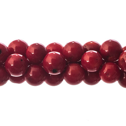 Semi-Precious Beads Bamboo Coral Natural Dyed Round