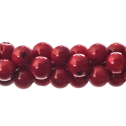 Semi-Precious Beads Bamboo Coral Natural Dyed Round