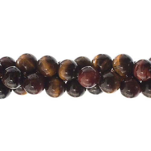 Semi-Precious Tiger Eye Natural Dyed Round 7in Strung