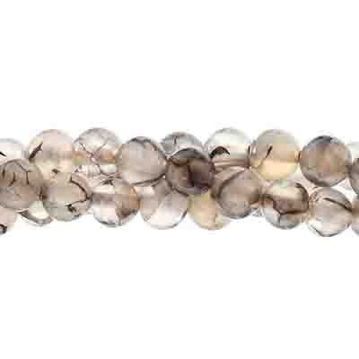 Semi-Precious Black Dragon Agate Dyed Round 7in Strung