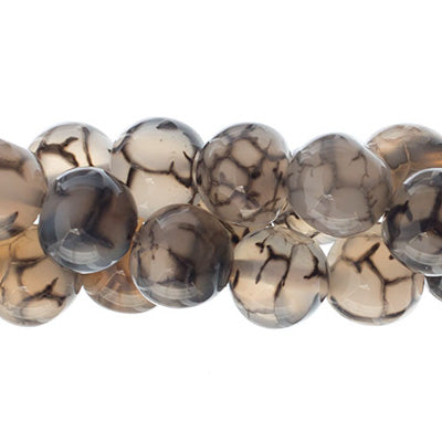 Semi-Precious Black Dragon Agate Dyed Round 7in Strung