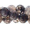 Semi-Precious Black Dragon Agate Dyed Round 7in Strung