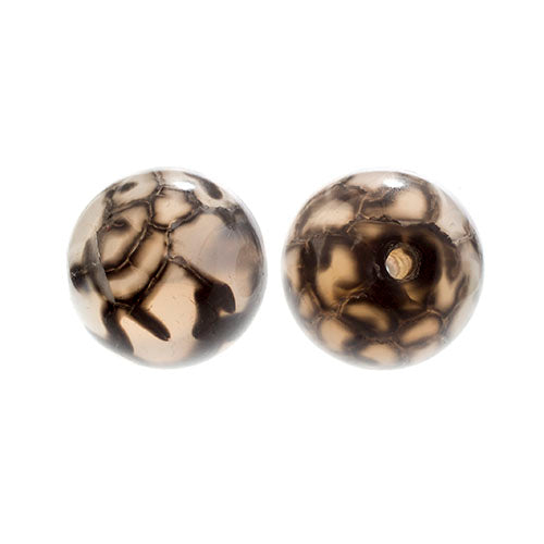 Semi-Precious Black Dragon Agate Dyed Round 7in Strung