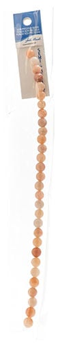 Semi-Precious Beads Peach Aventurine Natural Round 7in Strung