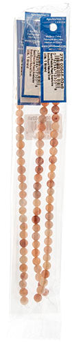 Semi-Precious Beads Peach Aventurine Natural Round 7in Strung