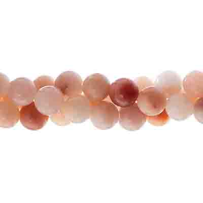 Semi-Precious Beads Peach Aventurine Natural Round 7in Strung