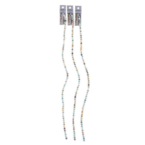 Semi-Precious Beads Amazonite Natural Matt Strung Round