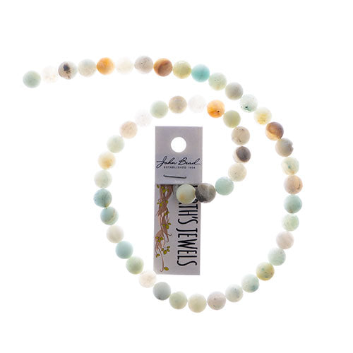 Semi-Precious Beads Amazonite Natural Matt Strung Round