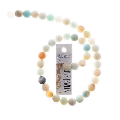 Semi-Precious Beads Amazonite Natural Matt Strung Round