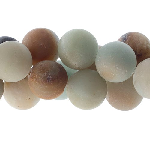 Semi-Precious Beads Amazonite Natural Matt Strung Round