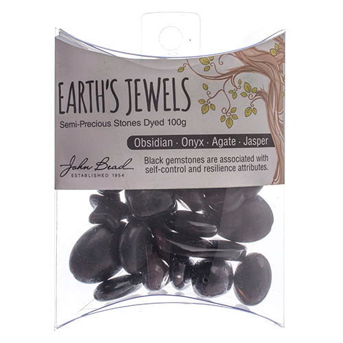 Earth's Jewels Value Pack 100g Black Onyx/Obsidian/Agate/Jasper Dyed