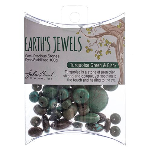 Earth's Jewels Value Pack 100g Green/Black Turquoise Dyed