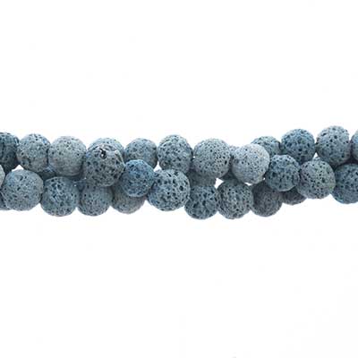 Earth's Jewels Lava Stone 8in Round Royal Azure