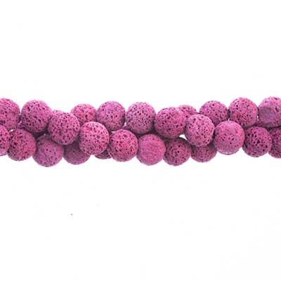 Earth's Jewels Lava Stone 8in Round Flamingo Pink