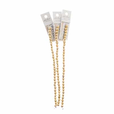 Earth's Jewels Lava Stone 8in Round Metallic Light Gold