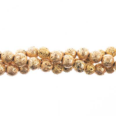 Earth's Jewels Lava Stone 8in Round Metallic Gold
