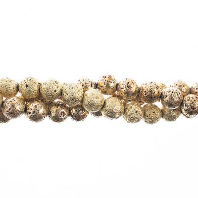 Earth's Jewels Lava Stone 8in Round Metallic Light Gold