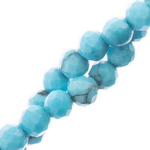 Earth's Jewels 2mm Turquoise 2Strands X 7in Round Natural Approx 180pcs