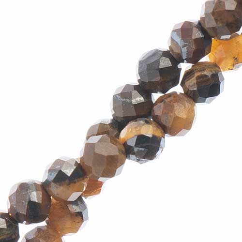 Earth's Jewels 2mm Tiger eye 2Strands X 7in Round Natural Approx 180pcs