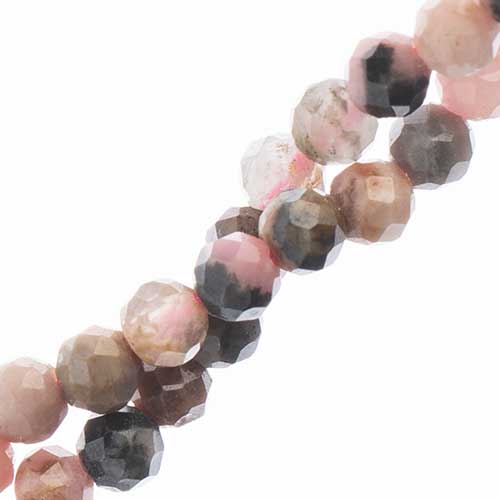 Earth's Jewels 2mm Rhodonite 2Strands X 7in Round Natural Approx 180pcs