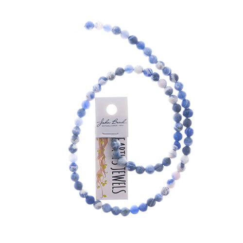 Earth's Jewels Round Matte Sodalite Natural 16in Strand
