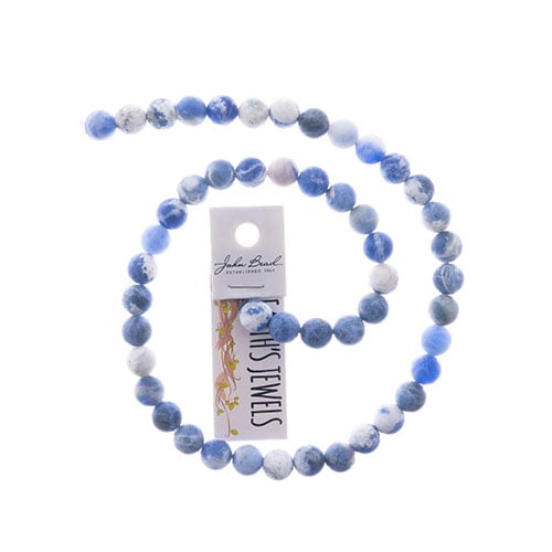 Earth's Jewels Round Matte Sodalite Natural 16in Strand