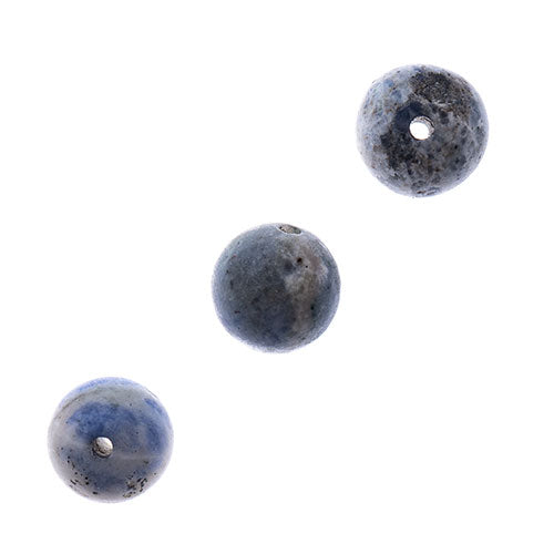 Earth's Jewels Round Matte Sodalite Natural 16in Strand