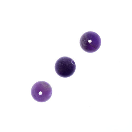 Earth's Jewels Round Matte Dog Teeth Amethyst Natural 16in Strand