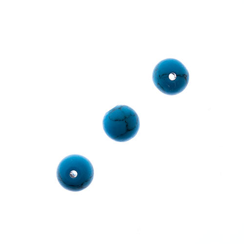 Earth's Jewels Round Matte Blue Turquoise Stabilized 16in Strand