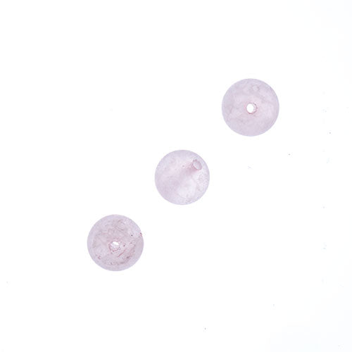 Earth's Jewels Round Matte Rose Quartz Natural 16in Strand