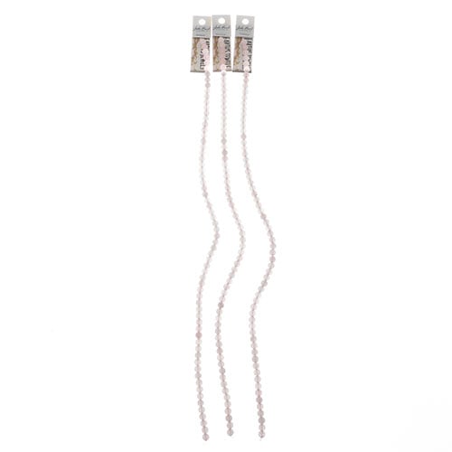 Earth's Jewels Round Matte Rose Quartz Natural 16in Strand