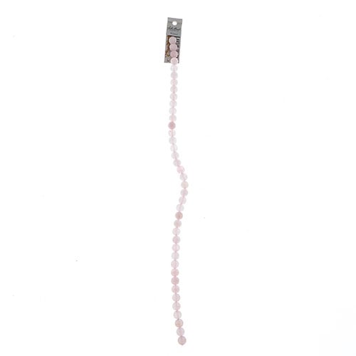 Earth's Jewels Round Matte Rose Quartz Natural 16in Strand