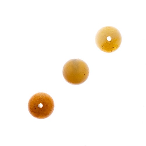 Earth's Jewels Round Matte Yellow Jade 16in Strand