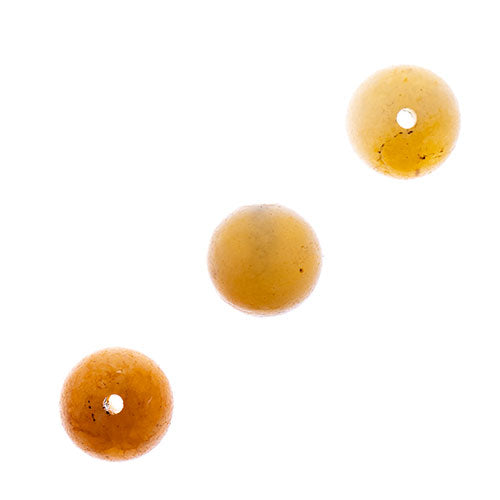 Earth's Jewels Round Matte Yellow Jade 16in Strand