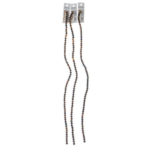 Earth's Jewels Round Matte Tiger Eye Natural 16in Strand