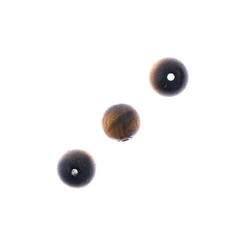 Earth's Jewels Round Matte Tiger Eye Natural 16in Strand