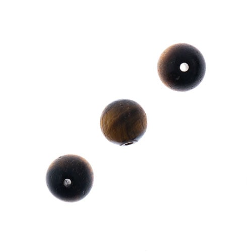 Earth's Jewels Round Matte Tiger Eye Natural 16in Strand