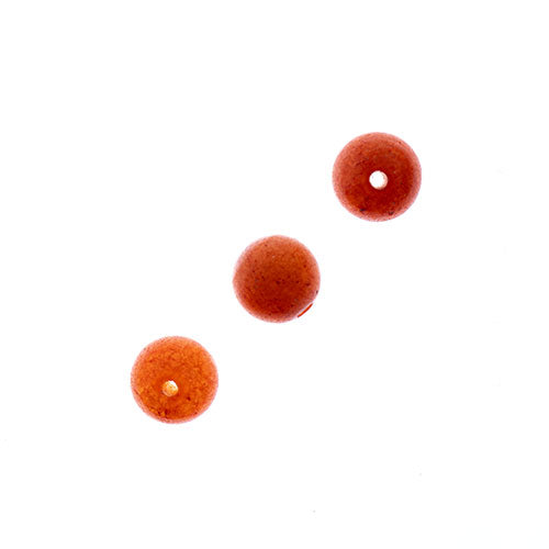 Earth's Jewels Round Matte Peach Aventurine Natural 16in Strand