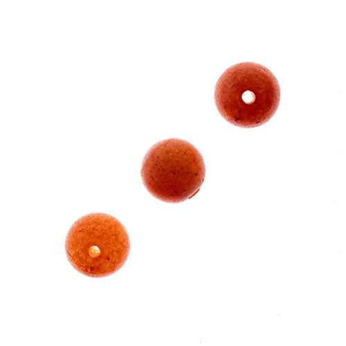 Earth's Jewels Round Matte Peach Aventurine Natural 16in Strand