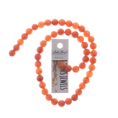 Earth's Jewels Round Matte Peach Aventurine Natural 16in Strand