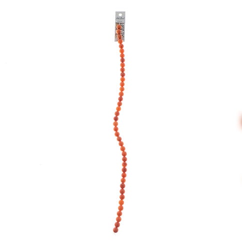 Earth's Jewels Round Matte Peach Aventurine Natural 16in Strand