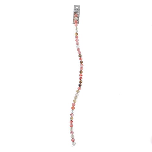 Earth's Jewels Round Matte Cherry Quartz 16in Strand