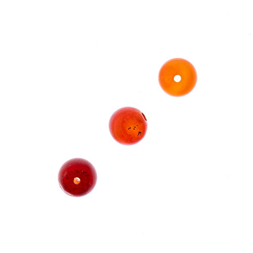 Earth's Jewels Round Matte Striped Agate Red Dyed 16in Strand