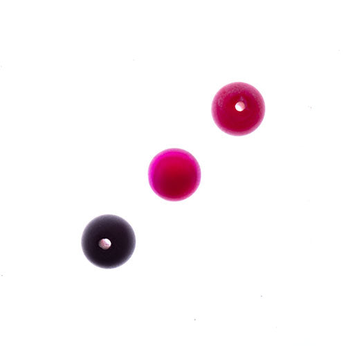 Earth's Jewels Round Matte Striped Agate Pink Dyed 16in Strand