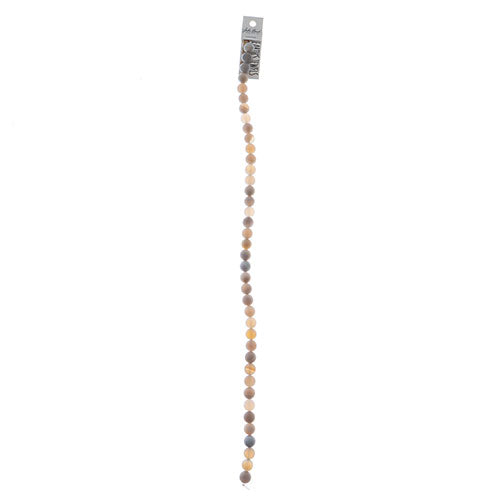 Earth's Jewels Round Matte Striped Agate Natural 16in Strand