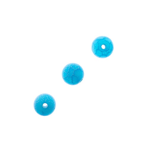 Earth's Jewels Round Matte Striped Agate Blue Dyed 16in Strand