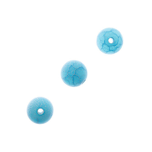 Earth's Jewels Round Matte Striped Agate Blue Dyed 16in Strand